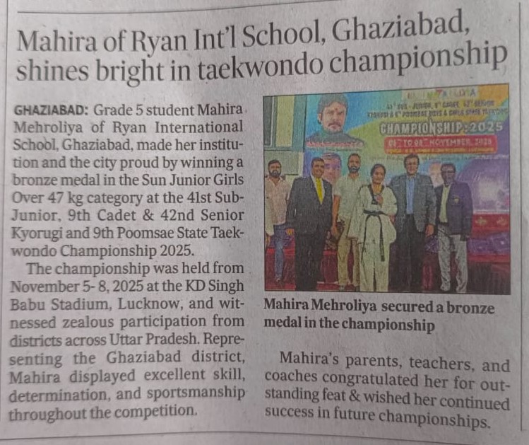 Mahira shines bright in Taekwondo Championship_Hindustan Times Mahira shines bright in Taekwondo Championship_Hindustan Times